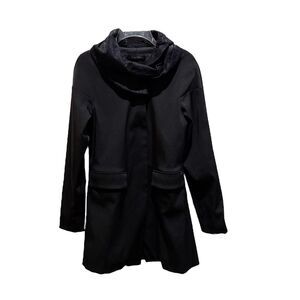 NUOVO BORGO Coat Jacket Black Metallic Collar Lagenlook Italy Size 34-35 US XS